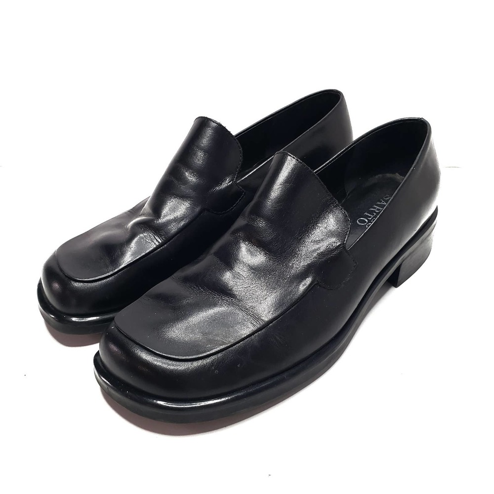 Franco Sarto Black Leather Slip-On Loafers
